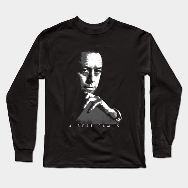 Albert Camus - Portrait Long Sleeve T-Shirt by TheMarineBiologist